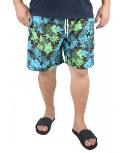 Short Estampado Tactel Elastano P M G GG Bermuda Flor Céu